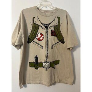 Ghostbusters Costume Graphic Tee XL Mad Engine Tan Print T-Shirt Halloween Fun